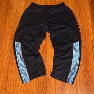 Y2K Nike Gray Tag Navy Blue & Red Lined Baggy Embroidered Track Pants